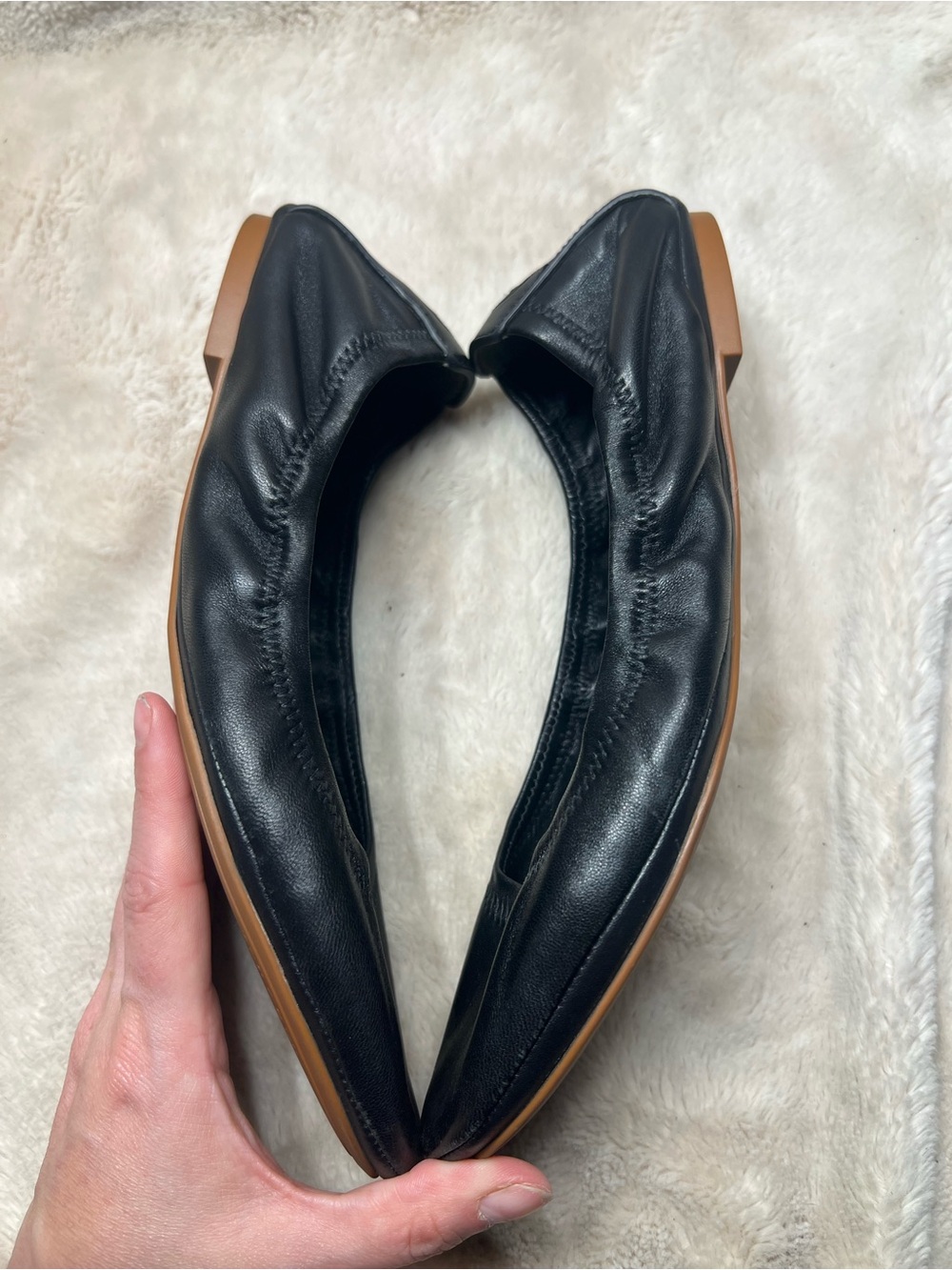 Tory Burch Eddie Ballet Flats in perfect black lamb leather size 9 - Picture 4 of 6